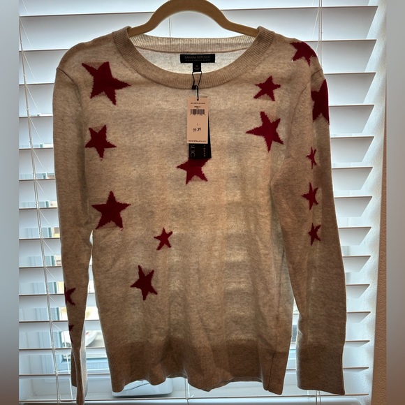 Banana Republic Italian Merino Wool blended pink star printed sweater - Picture 5 of 6
